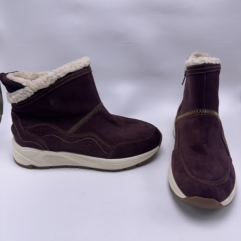 Earth Journey Verve Suede Waterproof Winter Boots Burgundy Maroon Women's 9 M